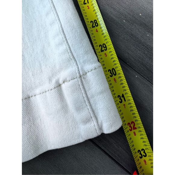 RISEN High Rise Long Tall Front Patch Pocket White Denim Flare Jeans Size 32 x 3 - Picture 14 of 15